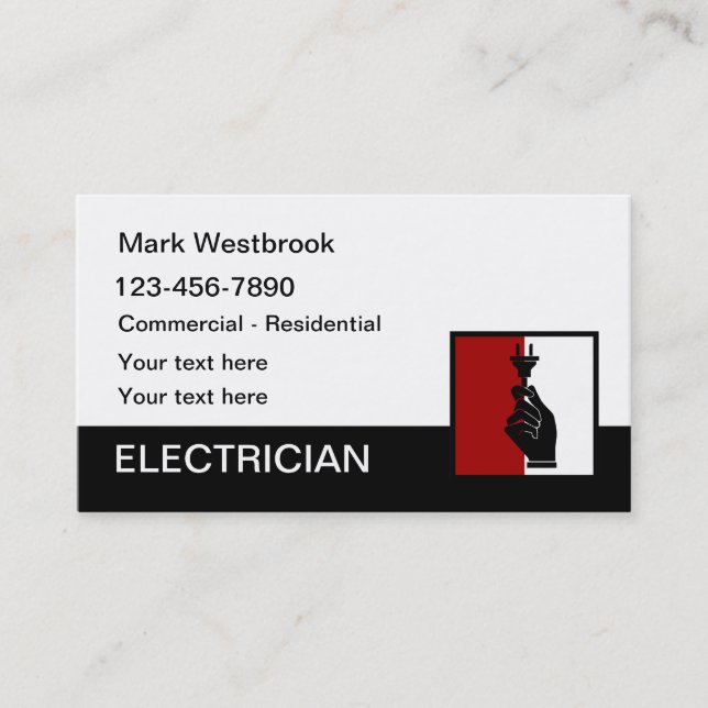 Modernes, einzigartiges Thema der Elektrotechnik Visitenkarte (Vorderseite)