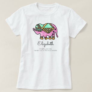 Modernes Elefantenbunt-Tier personalisiert T-Shirt