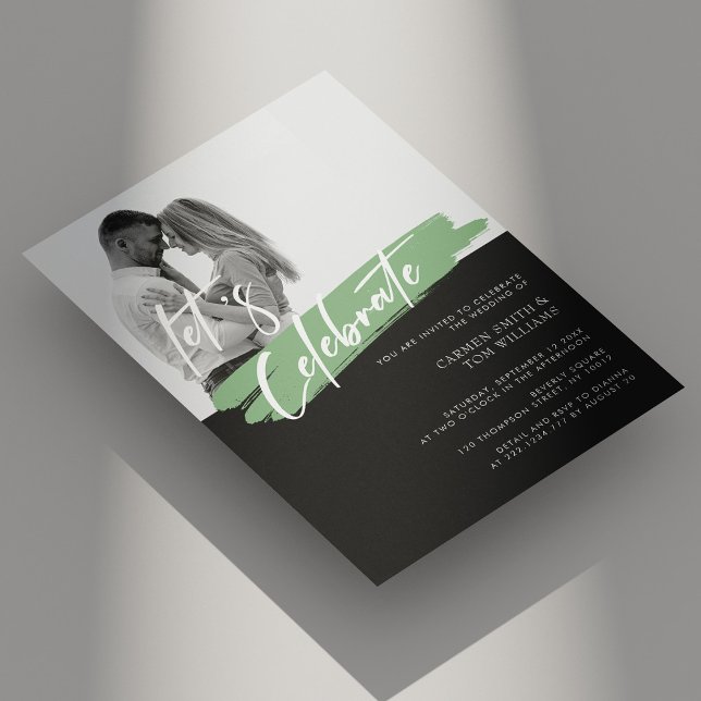 Modernes Elegance Foto Hochzeit einladen Personali Einladung (Modern Elegance Photo Wedding Invite Personalized)