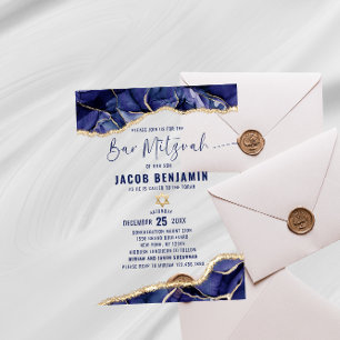 Modernes Elegant Bar Mitzvah Acryleinladungen