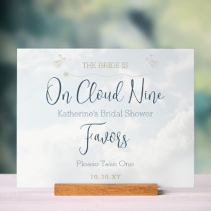 Modernes Elegant über Cloud Nine Brautparty Favori Acrylschild