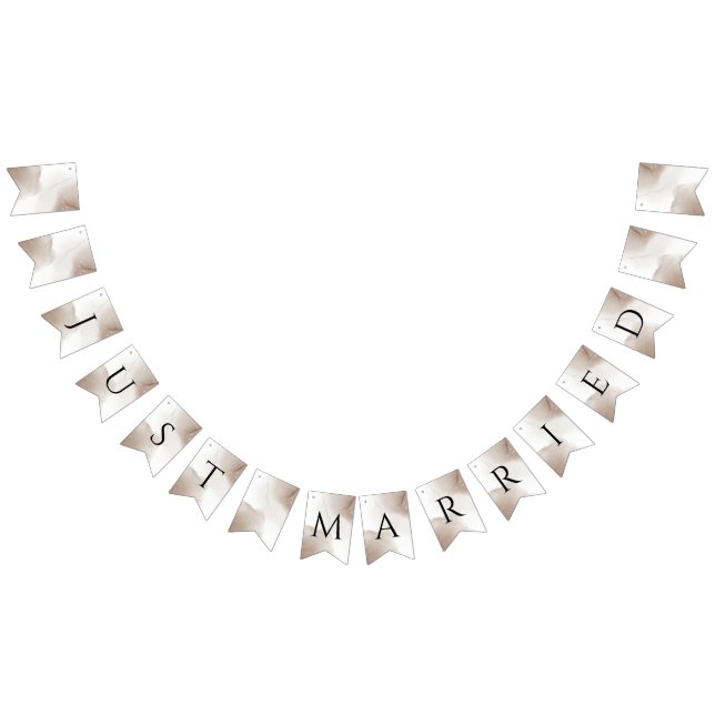 Modernes Elegante Just Married Newlyweds Wimpelkette (Alle)