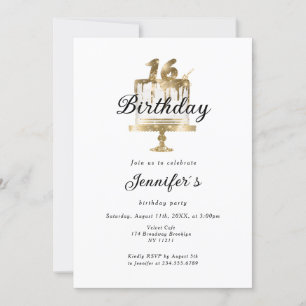 Modernes, elegantes 16. Einladung zum Geburtstag