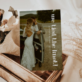 Modernes, elegantes 2-Foto Hochzeitsfest Ankündigung