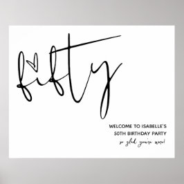 Modernes, elegantes 50. Geburtstagszeichen Poster