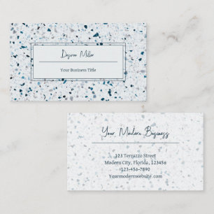Modernes, elegantes Aquamarines blaues Terrazzo Mu Visitenkarte
