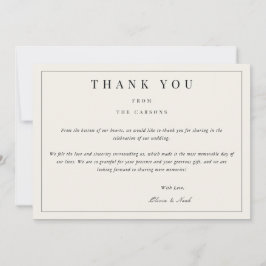 Modernes & elegantes Beige Danke Karte
