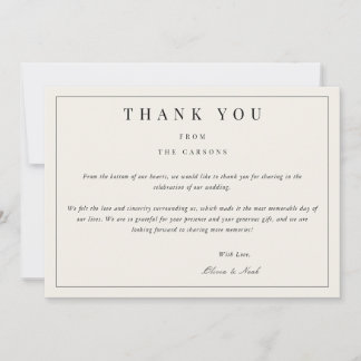 Modernes & elegantes Beige Danke Karte