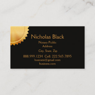 Modernes elegantes Berufliches Black Gold Siegel Visitenkarte