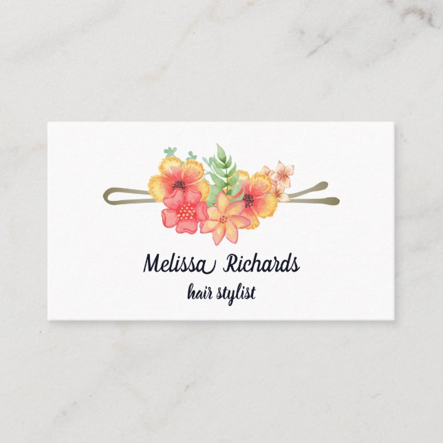 Modernes, elegantes Berufliches Hair Stylist-Logo Visitenkarte (Vorderseite)