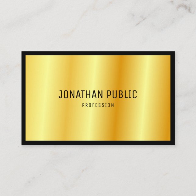 Modernes, elegantes Berufliches Template in Gold-L Visitenkarte (Vorderseite)