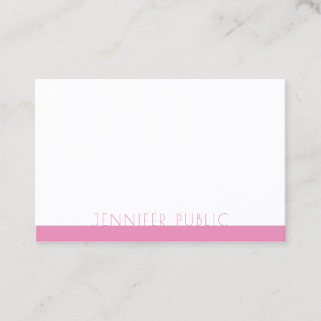 Modernes, elegantes Berufliches Template in Rosa Visitenkarte (Vorderseite)