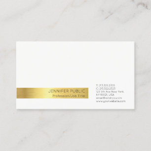 Modernes elegantes Berufliches White Gold Schlicht Visitenkarte