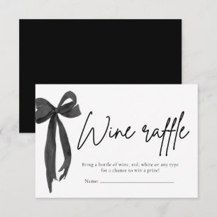 Modernes elegantes Black Bow Raffle Game Ticket Einladung