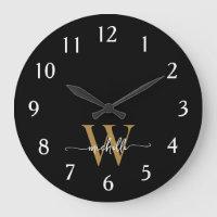 Modernes, elegantes Black Gold Monogram Name Scrip