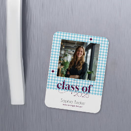 Modernes, elegantes Blauer Graduiertenmuster-Foto Magnet