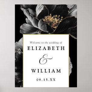 Modernes elegantes Blumenzitter Poster