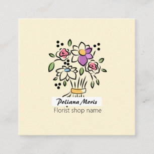 Modernes elegantes Bouquet Florist Quadratische Visitenkarte