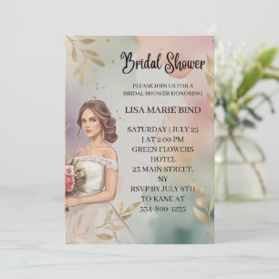 Modernes, elegantes Braut-Hochzeitgown-Brautparty Einladung