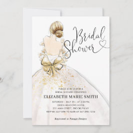 Modernes elegantes Braut-Hochzeitsgottgown Brautpa Einladung