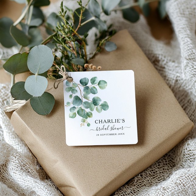Modernes elegantes Brautparty im Grünen Geschenkanhänger (Von Creator hochgeladen)