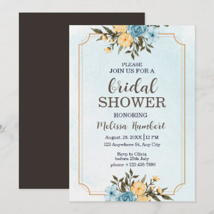 Modernes elegantes Brautparty mit floralen Waterco Einladung