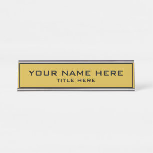 Modernes elegantes Büro-Goldgoldener Hintergrund Schreibtischnamensplakette