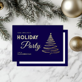 Modernes elegantes Business Holiday Party Gold Folieneinladung