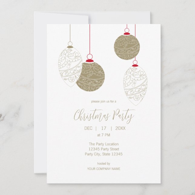 Modernes Elegantes Business Weihnachten Party Einladung (Vorderseite)
