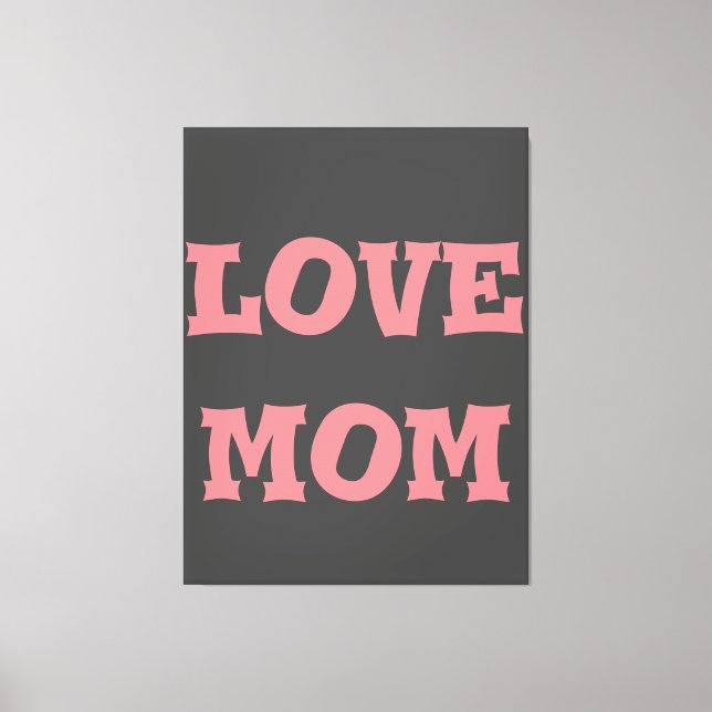 Modernes, elegantes_deep_grau_pink_Liebe Mama_desi Leinwanddruck (Vorderseite)