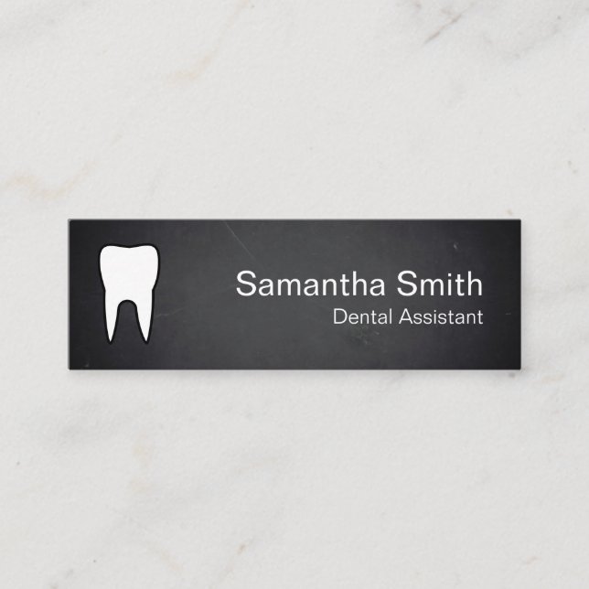 Modernes, elegantes Dental Assistant Dentist Tooth Mini Visitenkarte (Vorderseite)