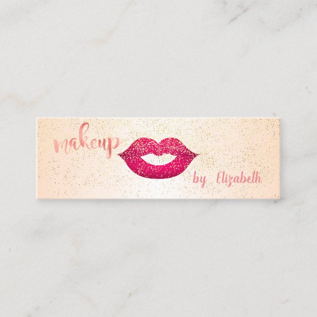Modernes Elegantes Design,Confetti, Lippen Mini Visitenkarte (Vorderseite)