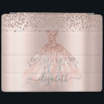 Modernes, elegantes Diamonds Rose Gold Dress Monog iPad Hülle<br><div class="desc">Elegante Diamanten und Kleidung auf einer Rose goldgelben Hintergrund. Ein elegantes und raffiniertes Design.</div>