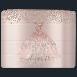 Modernes, elegantes Diamonds Rose Gold Dress Monog iPad Hülle<br><div class="desc">Elegante Diamanten und Kleidung auf einer Rose goldgelben Hintergrund. Ein elegantes und raffiniertes Design.</div>