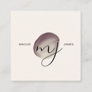 Modernes, elegantes Doppelmonogramm Quadratische Visitenkarte