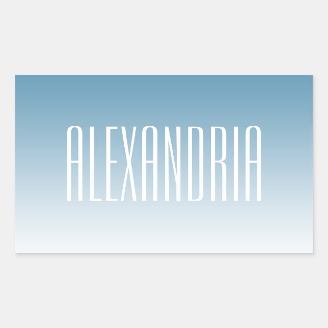 Modernes, elegantes Editierbares Text & Ombre Farb Rechteckiger Aufkleber (Vorderseite)