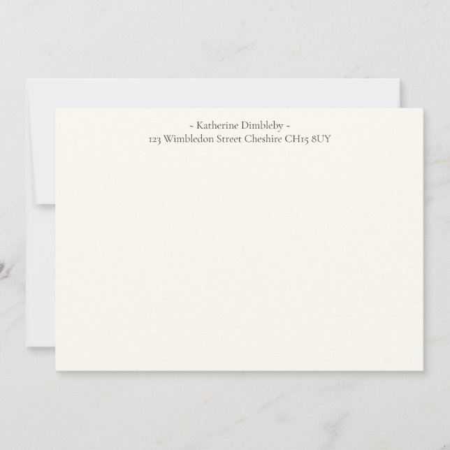 Modernes Elegantes Eggshell White | Nachricht Mitteilungskarte (Vorderseite)