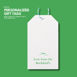 Modernes elegantes, farbenfrohes grünes Bow-Monogr Geschenkanhänger