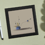 Modernes, elegantes, feminin-blaubraunes Beige Erinnerungskiste<br><div class="desc">Moderne und elegante Geschenkboxen mit femininem Design in einer blauen, braunen und beigen Farbpalette mit etwas grünem Blattwerk. Das Kunstwerk ist ein visuelles Gedicht, das ursprünglich in Band I aus der Buchreihe Diamond Dust Poems From the Black Sea Foto erschienen ist. Sie können die Hintergrundfarbe leicht anpassen oder Text oder...</div>