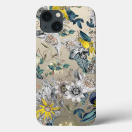 Modernes elegantes, florgelbes Silber Grau Case-Mate iPhone Hülle