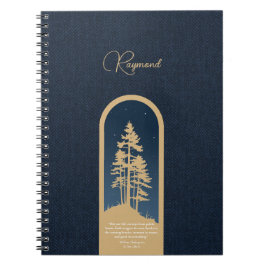 Modernes, elegantes Forest Gold Deep Blue Script Z Notizblock