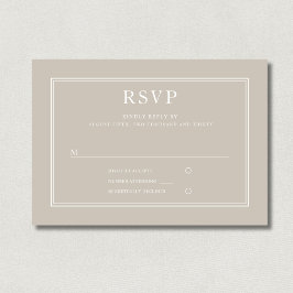 Modernes elegantes Formal Taupe Beige Wedding RSVP