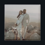 Modernes, elegantes Foto bei Hochzeiten spart das  Magnet<br><div class="desc">Modernes,  elegantes Foto beim Hochzeitsfeiern spart den Datums-Magneten</div>