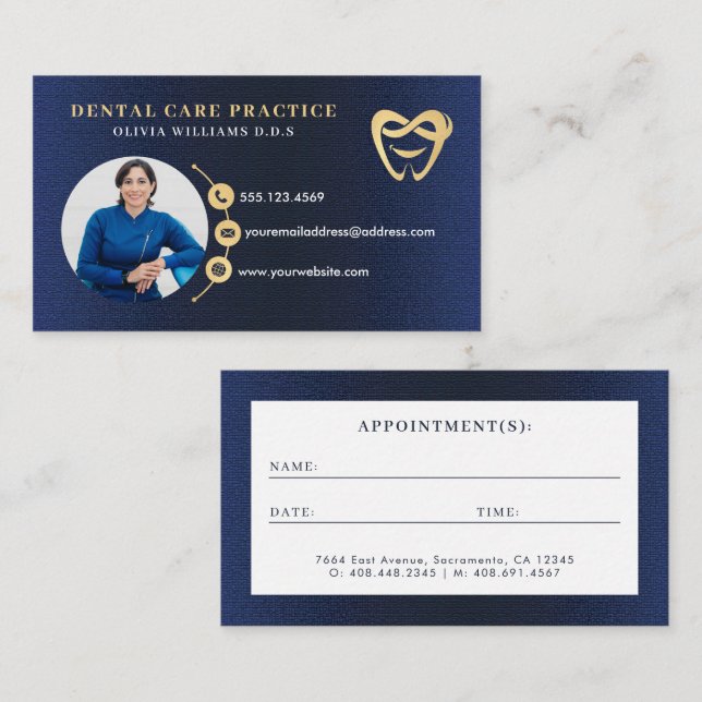 Modernes elegantes Foto für Dentist-Logos Visitenkarte (Vorne/Hinten)