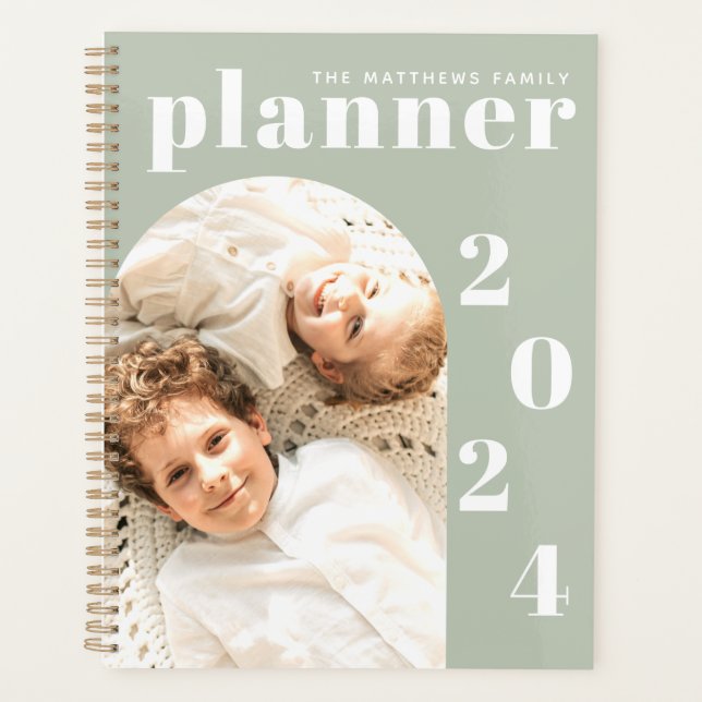 Modernes, elegantes Foto für die Familie 2024 Planer (Vorderseite)