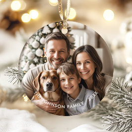 Modernes Elegantes Foto für die Weihnachtszeit Keramik Ornament