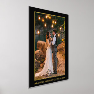 Modernes elegantes Foto für Hochzeiten Schwarz und Foliendrucke