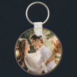 Modernes elegantes Foto für Hochzeiten und Hochzei Schlüsselanhänger<br><div class="desc">Moderne Elegante Braut und Groom Wedding Foto Schlüsselanhänger</div>