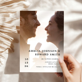 Modernes elegantes Foto Hochzeit Klasse Save the D Einladung