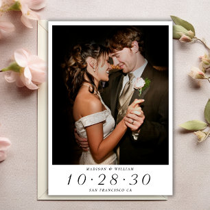 Modernes elegantes Foto Hochzeit rettet das Datum Einladung